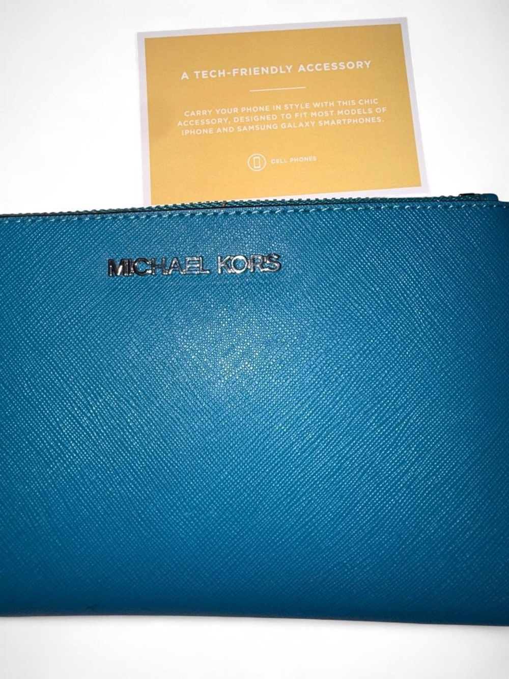 Michael Kors Teal Saffiano Wristlet Clutch - Picture 6 of 6